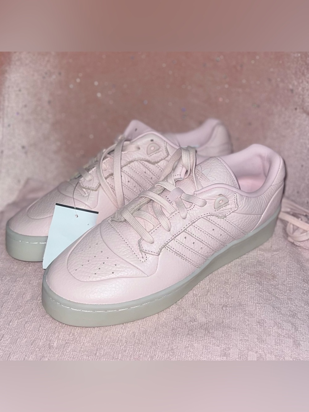 pink Adidas Rivalry Lux Low Sandy Pink sneakers